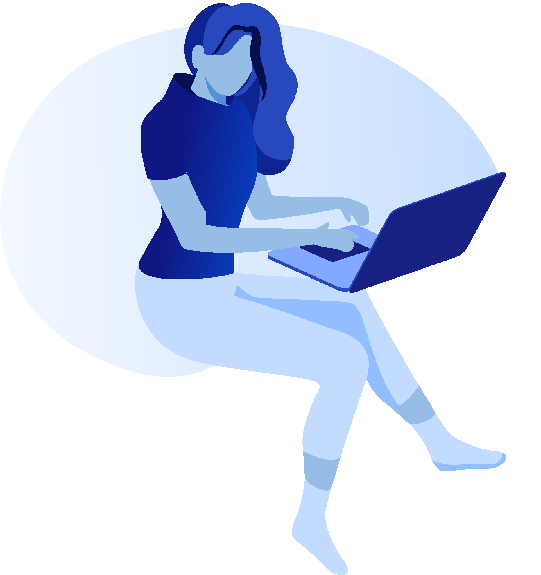 Floating Woman On Laptop